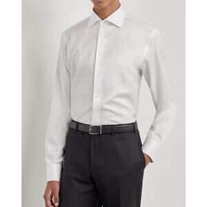 ROC Legacy Collection Men's 100% Cotton Solid White Dress Shirt 16.5, 34-35